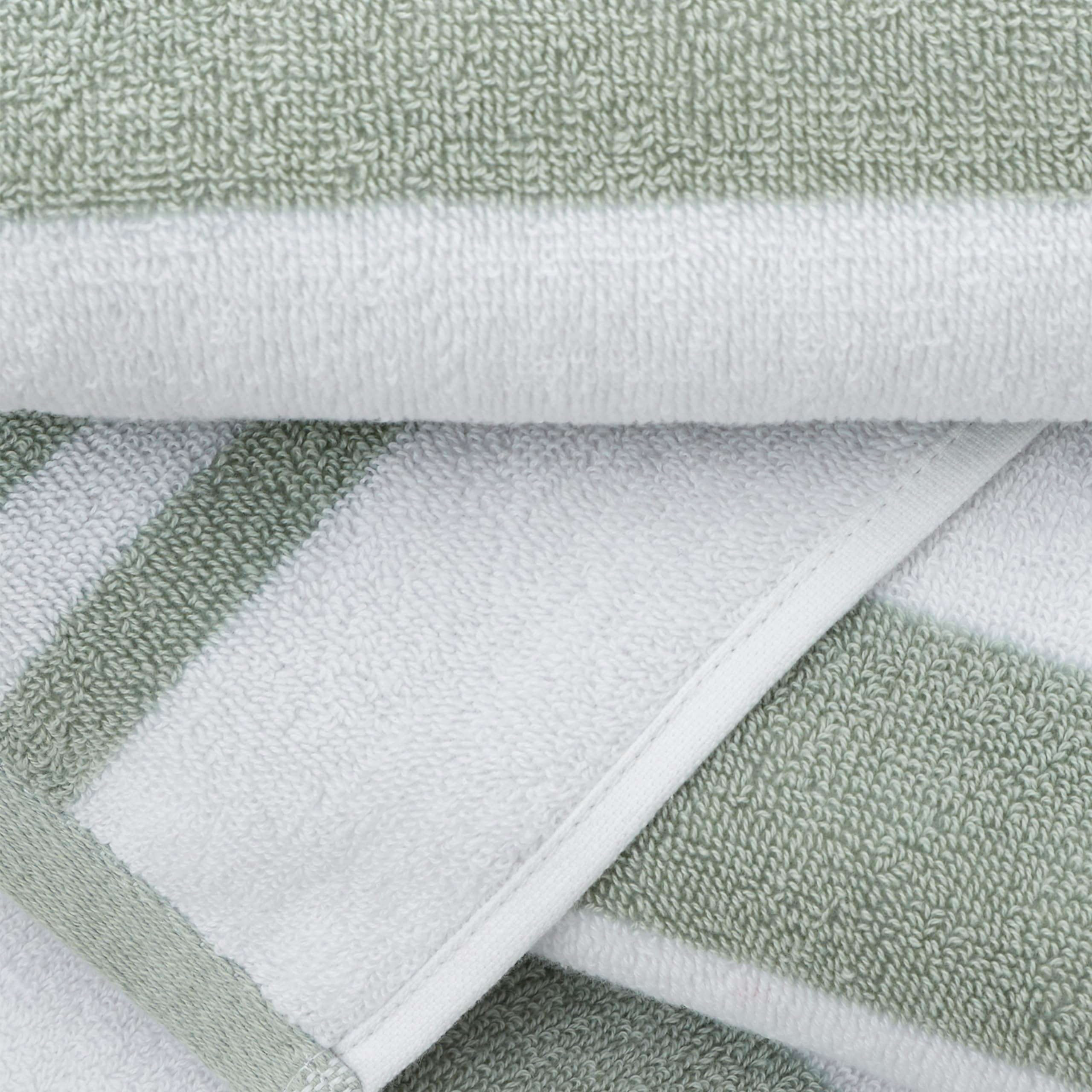 Bianca Reversible Stripe 70x120cm Cotton Jacquard Bath Towel Sage Green - Image 3