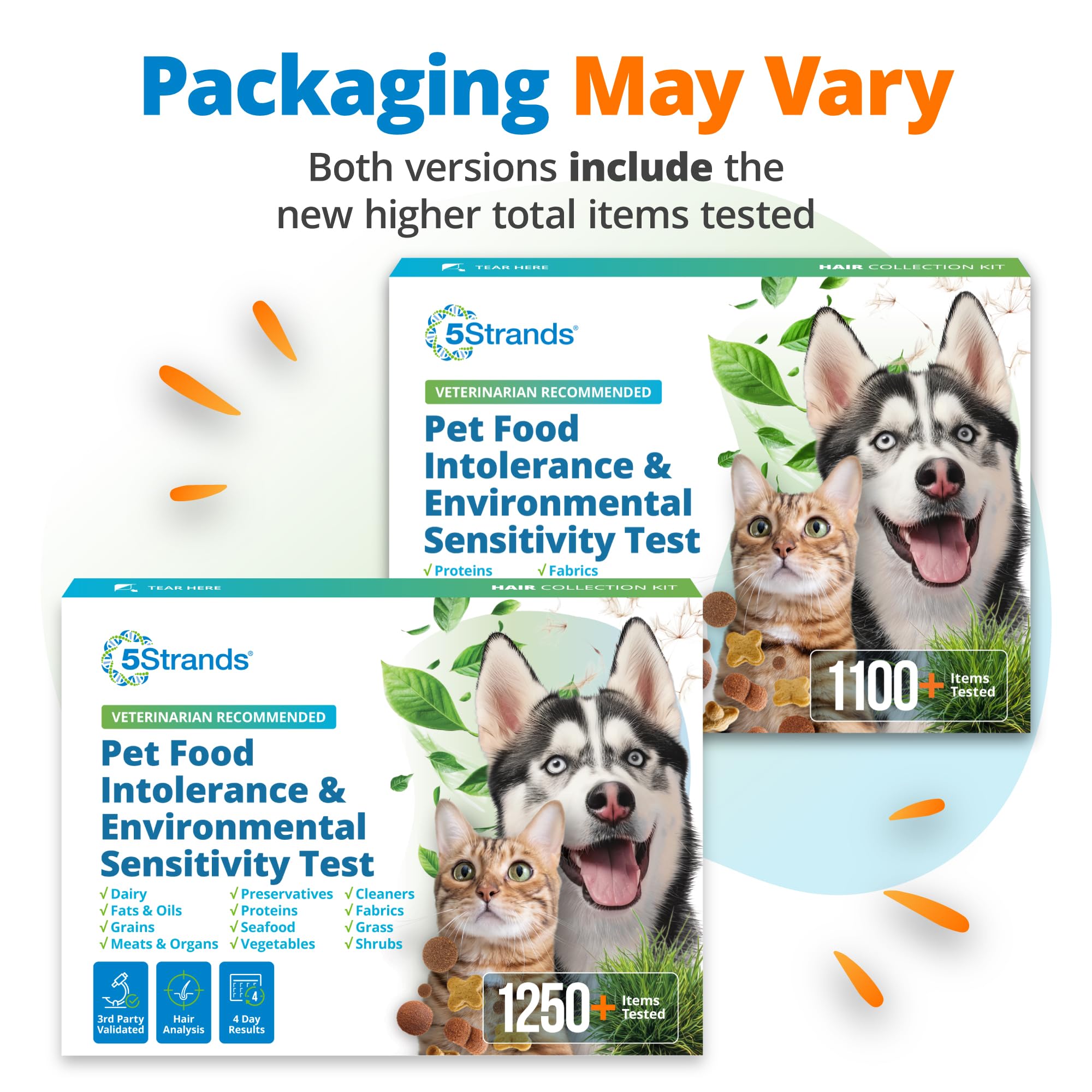 5Strands Pet Food & Environmental Sensitivity Test, 1250 Items