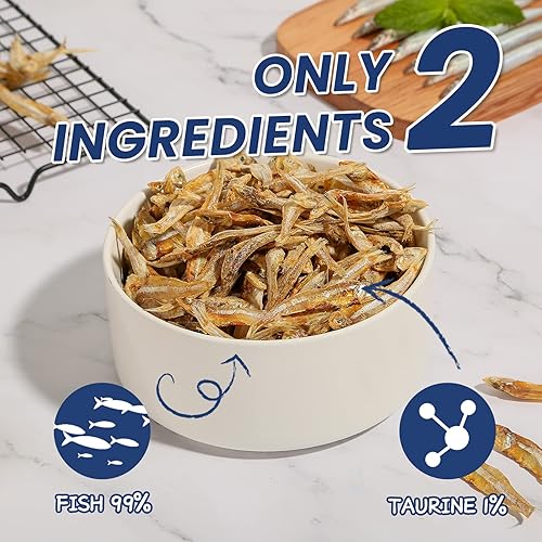 Miniatura 3 de PAWUP Golosinas de pescado entero para perros, secado al aire, 100% capturado en la naturaleza, solo dos ingredientes, alto en proteínas y omega-3,
