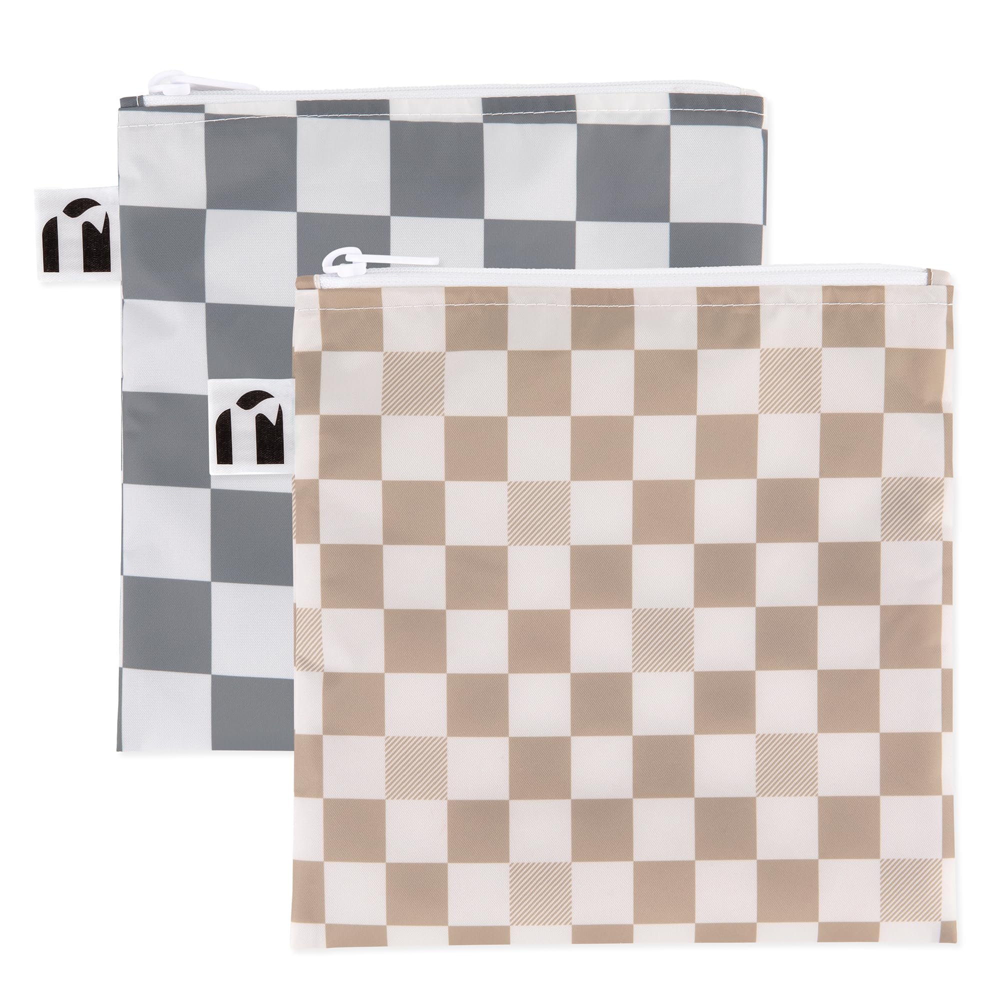 Roamio Reusable Sandwich and Snack Bags, for Kids School Lunch and for Adults Portion, Washable Fabric, Waterproof Cloth Zip Bag, Travel Pouch,