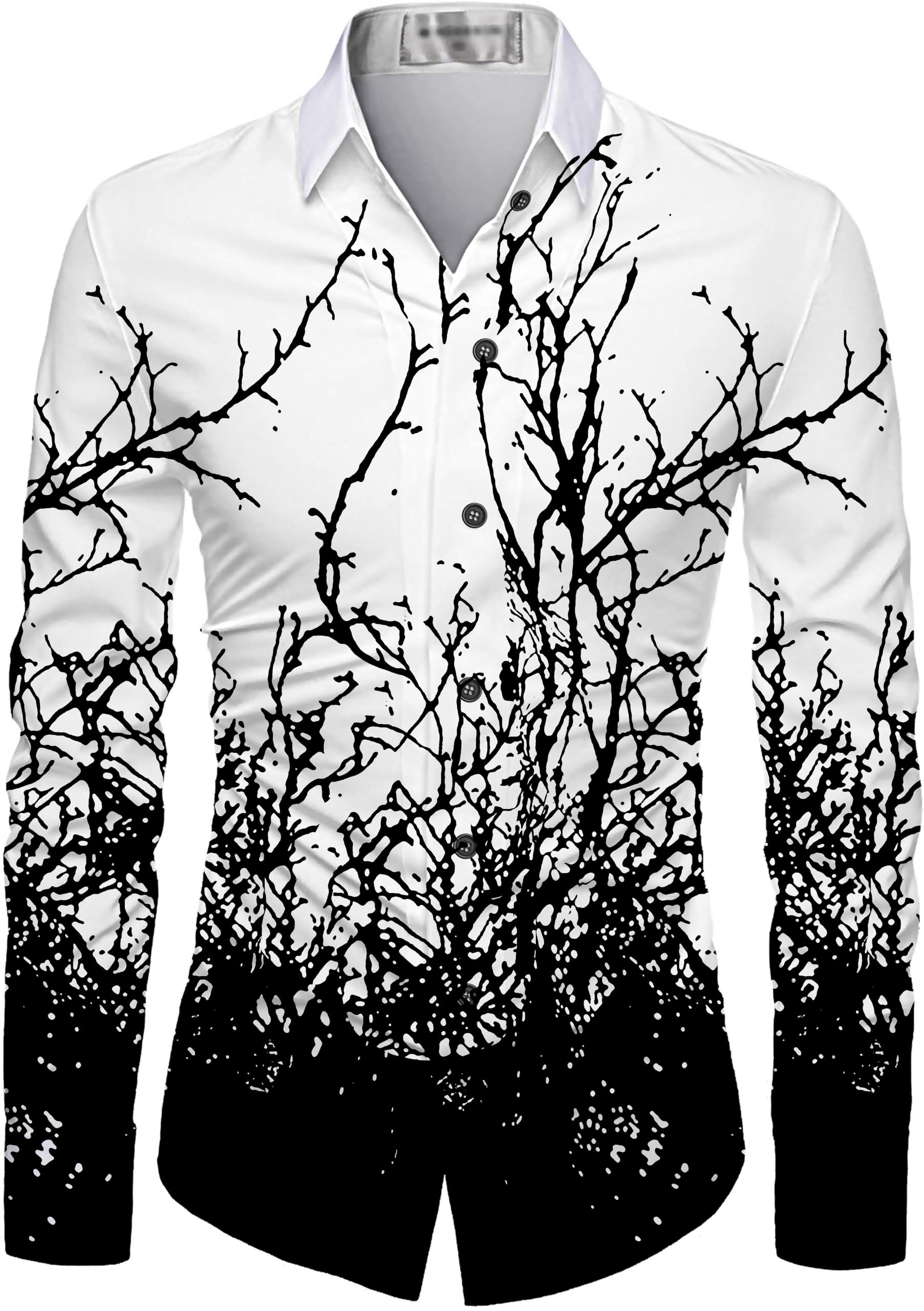 Men's Polycotton Regular Fit Comfortable Printed Unstitched Shirt Fabric 2.25 Meters with Elegant Design For Casual Outings, Parties, Festivals (White black)-image-44