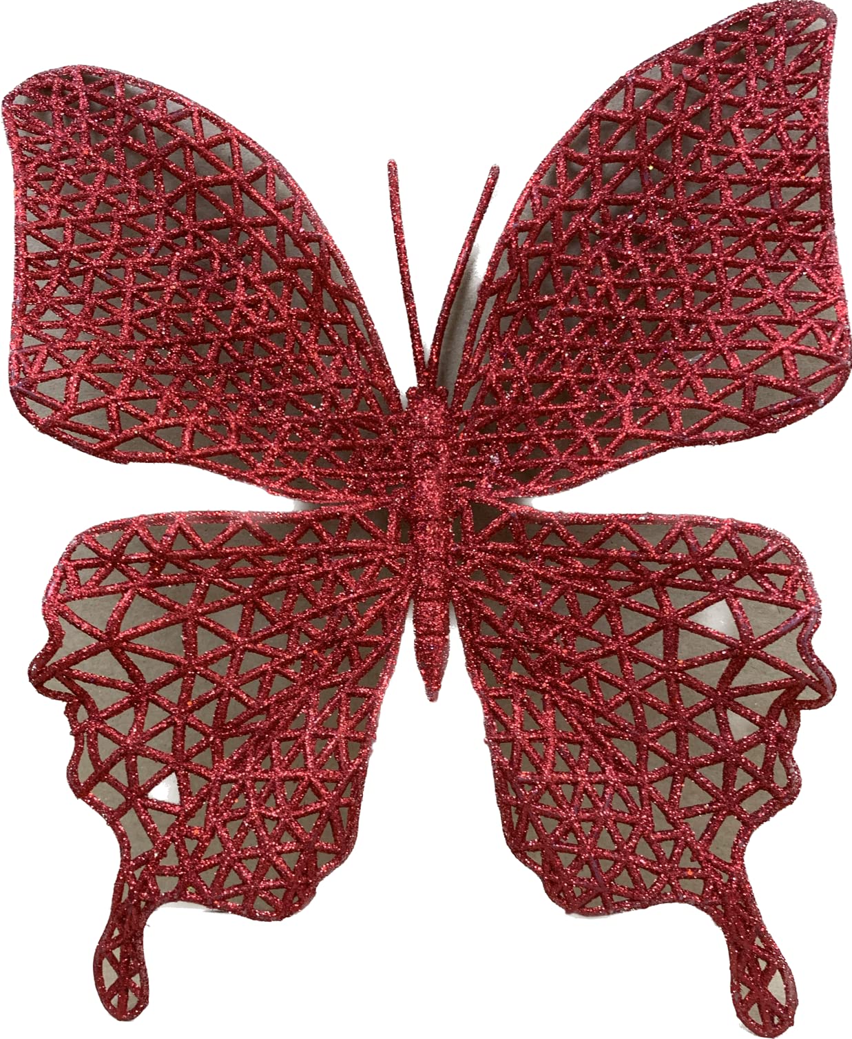 3 ITEMS in The PACK x Clip On Glitter Large Butterflies (Red)