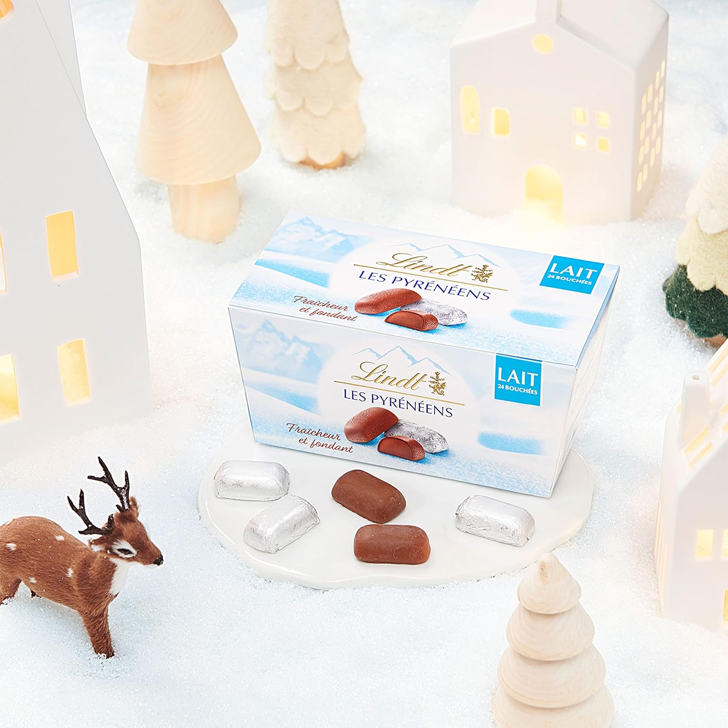 Ballotin Lindt Les Pyrénéens : Chocolat au Lait Frais et Fondant (175g) | Cadeau Gourmand - Description