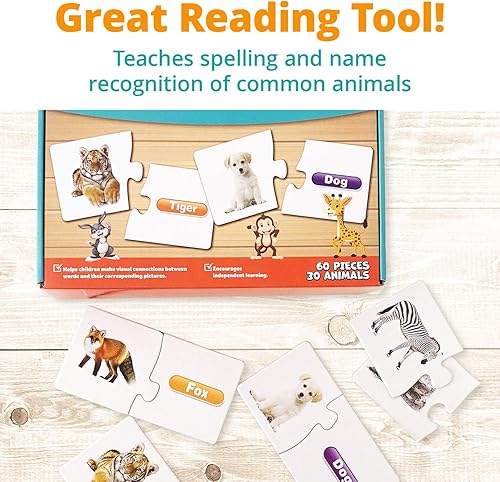 Miniatura 4 de Channie's Cuddly Critters Animal Puzzle – Divertido y educativo juego preescolar para niños de 4 a 8 años, juguete para niños con tema de granja y