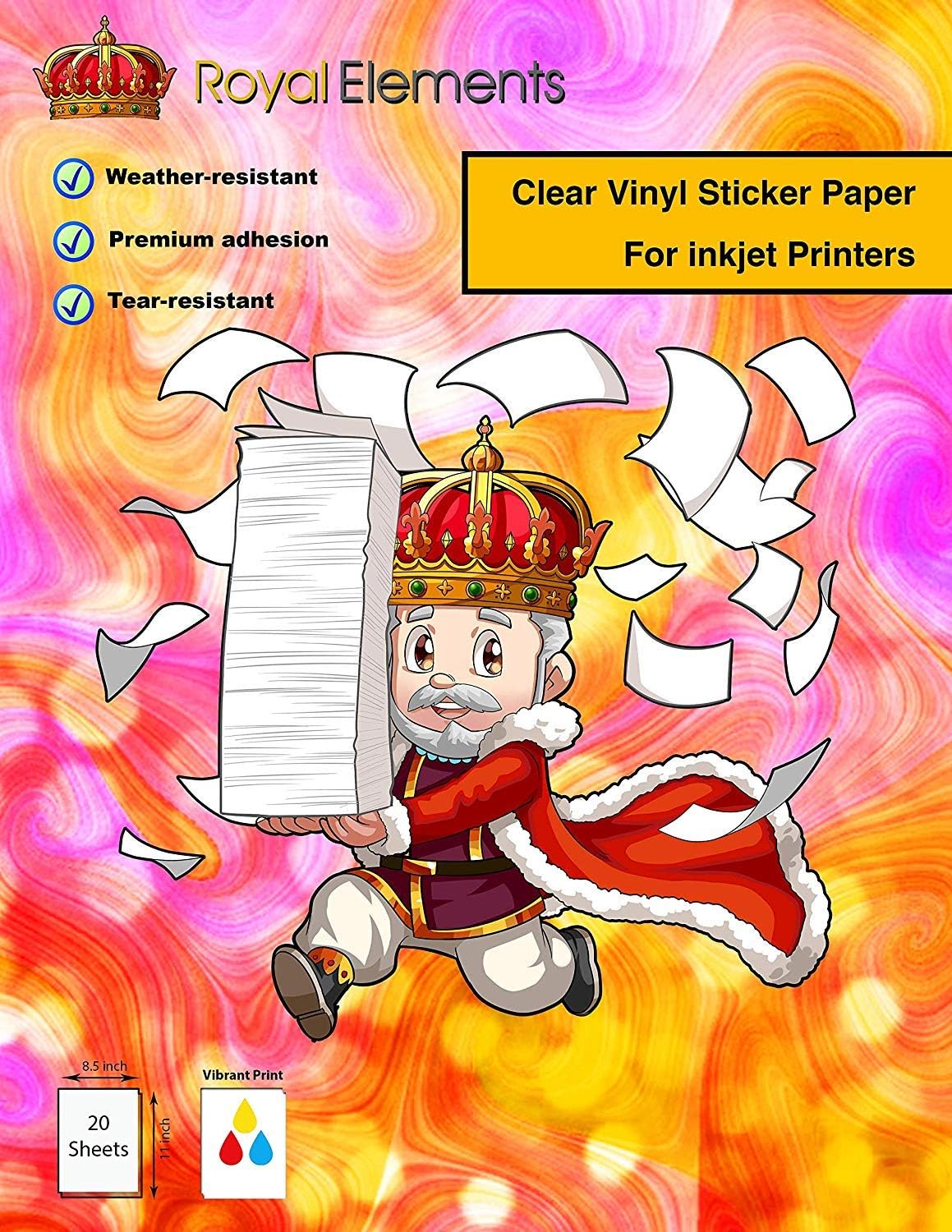 Royal Elements Printable Vinyl for Inkjet Printers 20 Waterproof