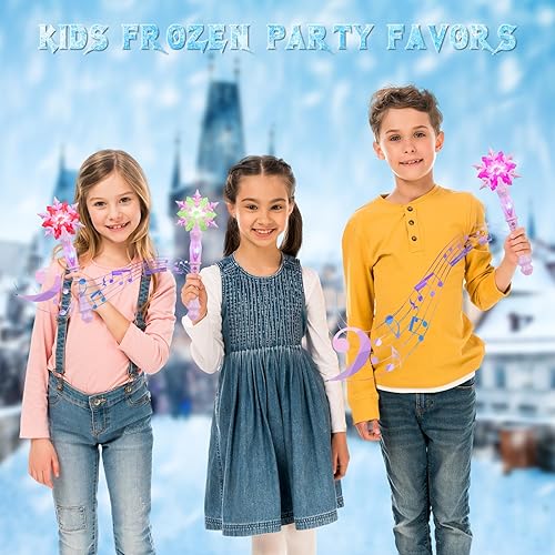 Miniatura 9 de EnrichFun Varita de copo de nieve congelada con sonido, sensible al movimiento, juguetes de princesa mágica para niños y niñas, recuerdos de fiesta,