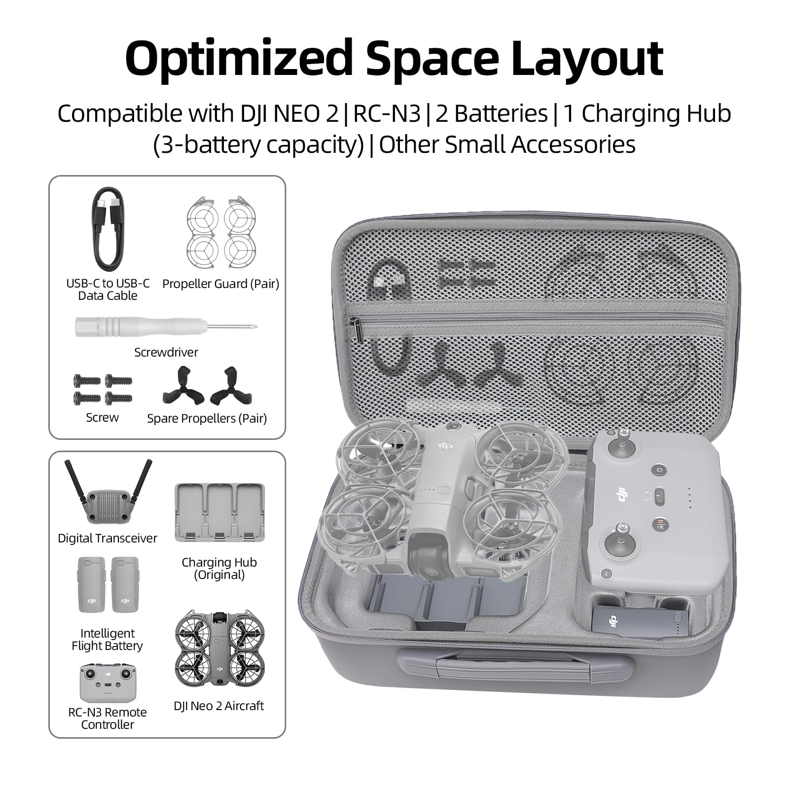 DJI Neo 2 Fly More Combo Bag Protective Case - Dettaglio