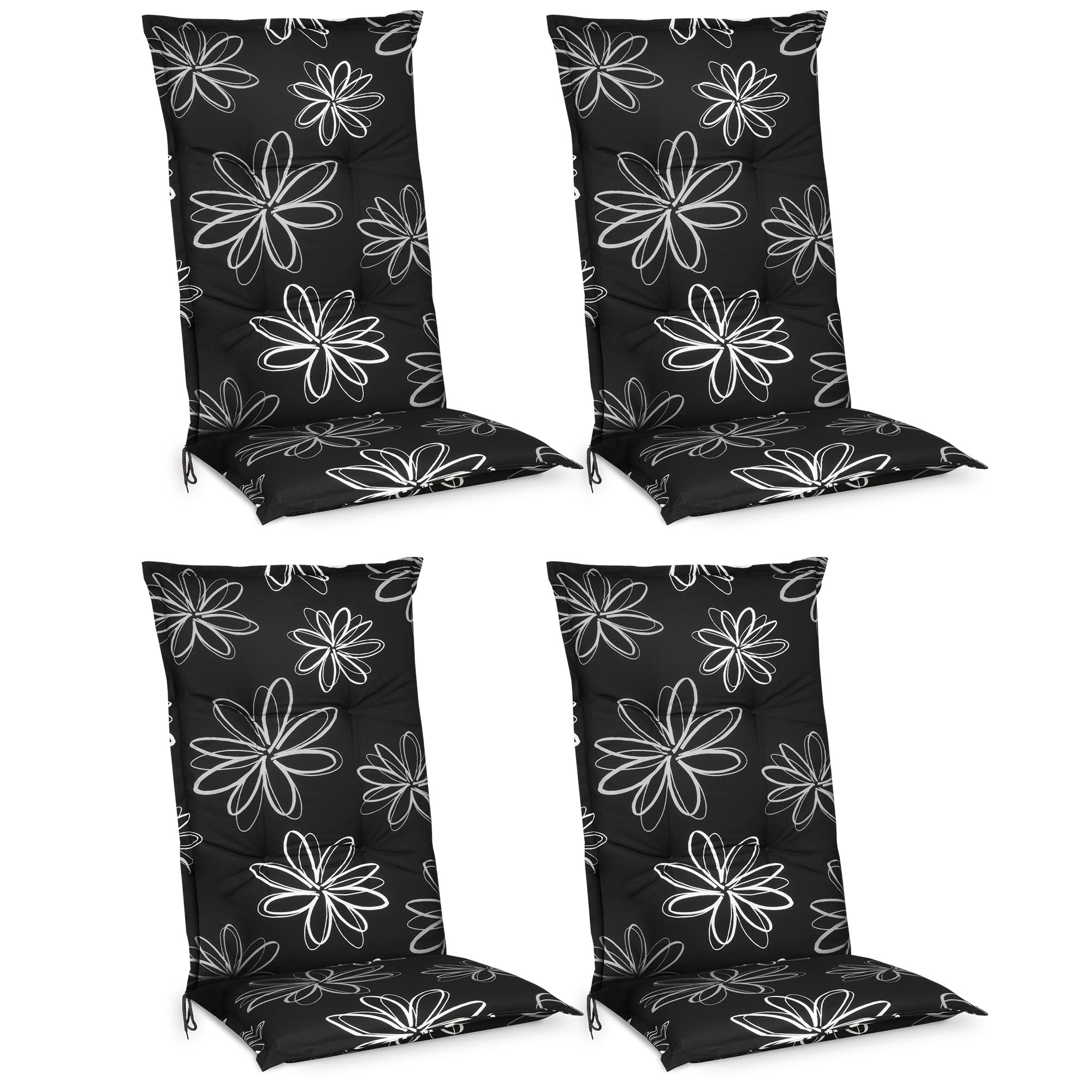 Beautissu High Back Garden Chair Cushions Set of 4 for Furniture Rattan — image 1