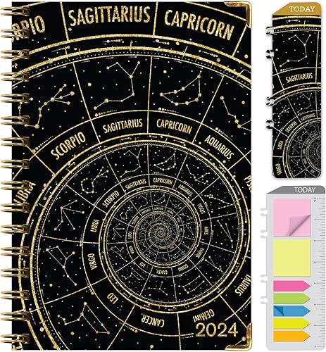 Agenda 2024 de tapa dura (noviembre de 2023 a diciembre de 2024) Agenda diaria, semanal, mensual y anual, de 5.5 x 8 pulgadas, marcapáginas, carpeta