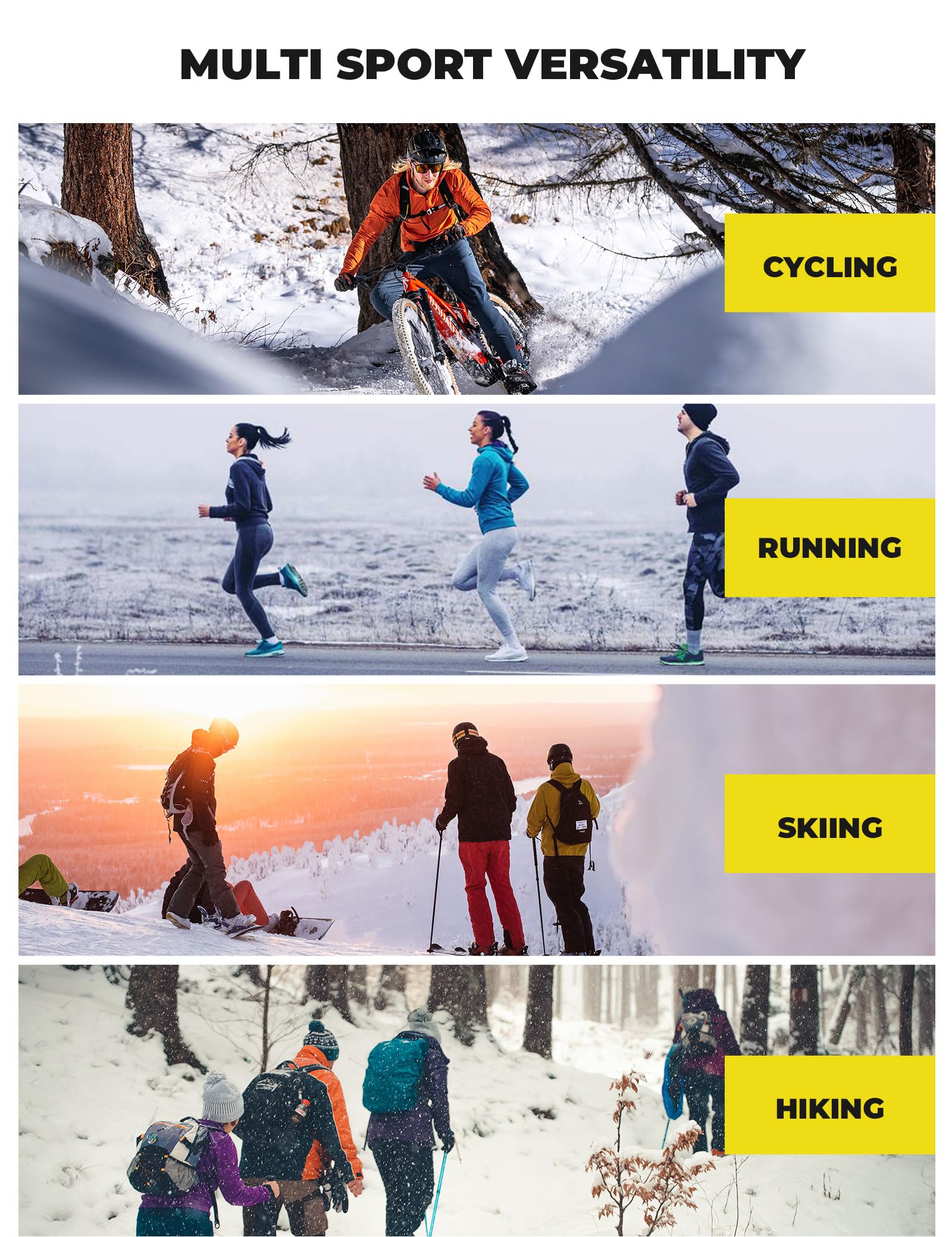 ROCKBROS Maglia Termica Uomo Intimo Inverno Bicicletta in Misto Lana Merino a Maniche Lunghe, Maglia da Ciclismo Caldo e Traspirante, Magliette per MTB Bici Corsa Sport all'Aria Aperta, Grigio