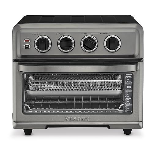 Cuisinart Air Fryer Toaster Oven with Grill, 1800W 8-1 Air Fryer Oven with Bake, Convection Bake, Grill, Broil and Warm Options, Large Capacity, 60-Minute Timer, TOA-70BKS, Black SS - Black - Convection Toaster Air Fryer Oven w/ Grill