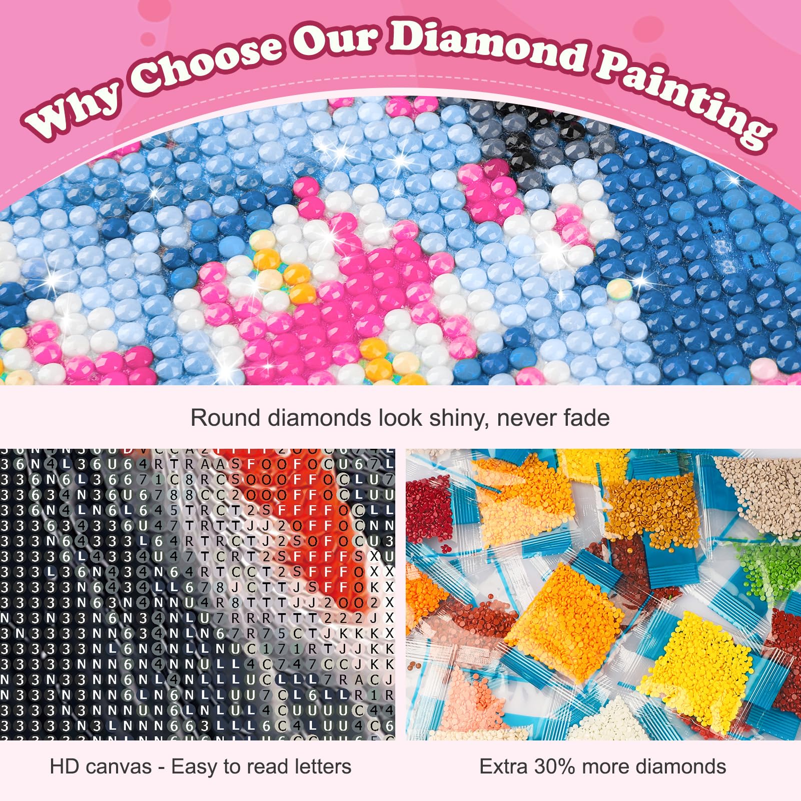 DAERLE Diamond Painting Set voor volwassenen, zwart-witte koivis, 5D DIY Diamond Painting foto's, wanddecoratie voor woonkamer, slaapkamer, cadeau- idee voor vrouwen, beginners, 30 x 40 cm, Yin Yang