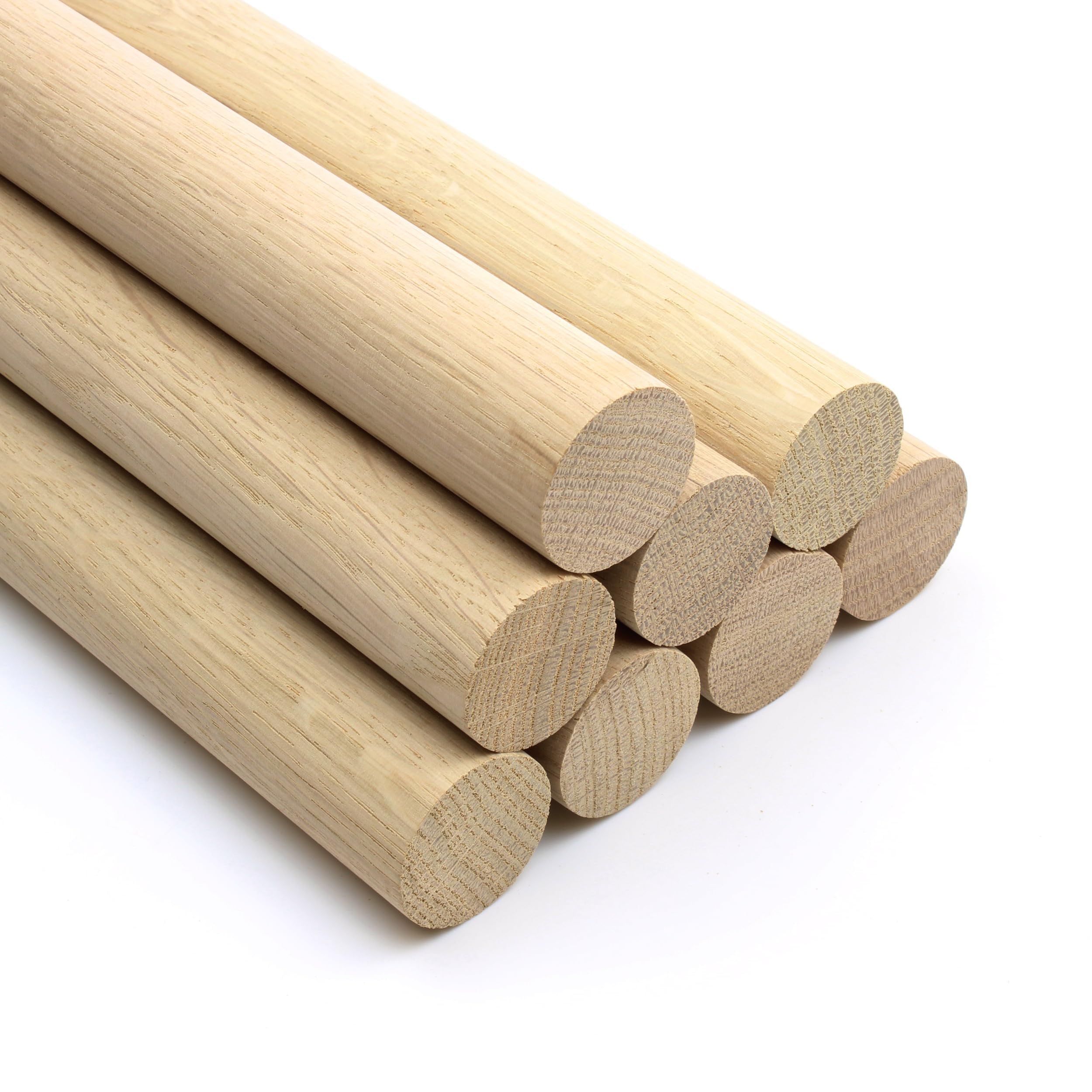 Oakcrafts Oak European Dowel - 350Mm Long (35Mm) - Pack Of 8