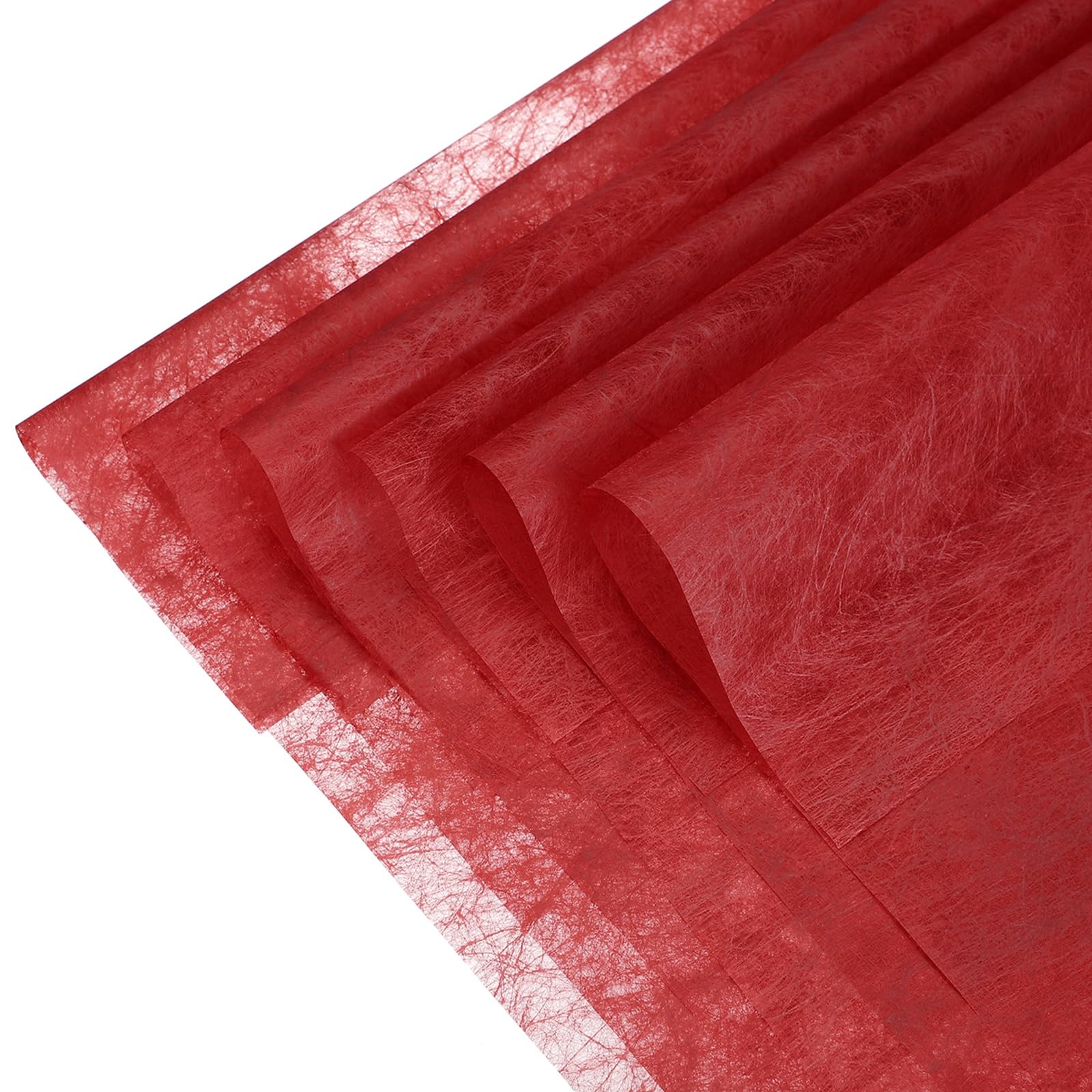YELARXI Flower Wrapping Paper, Cotton Wrapping Flower Paper, Non-Woven Waterproof Floral Bouquet Wraps - Fitting for (Florist Supplies/Gift) 22 x 22 Inch & 40 Pack & Red