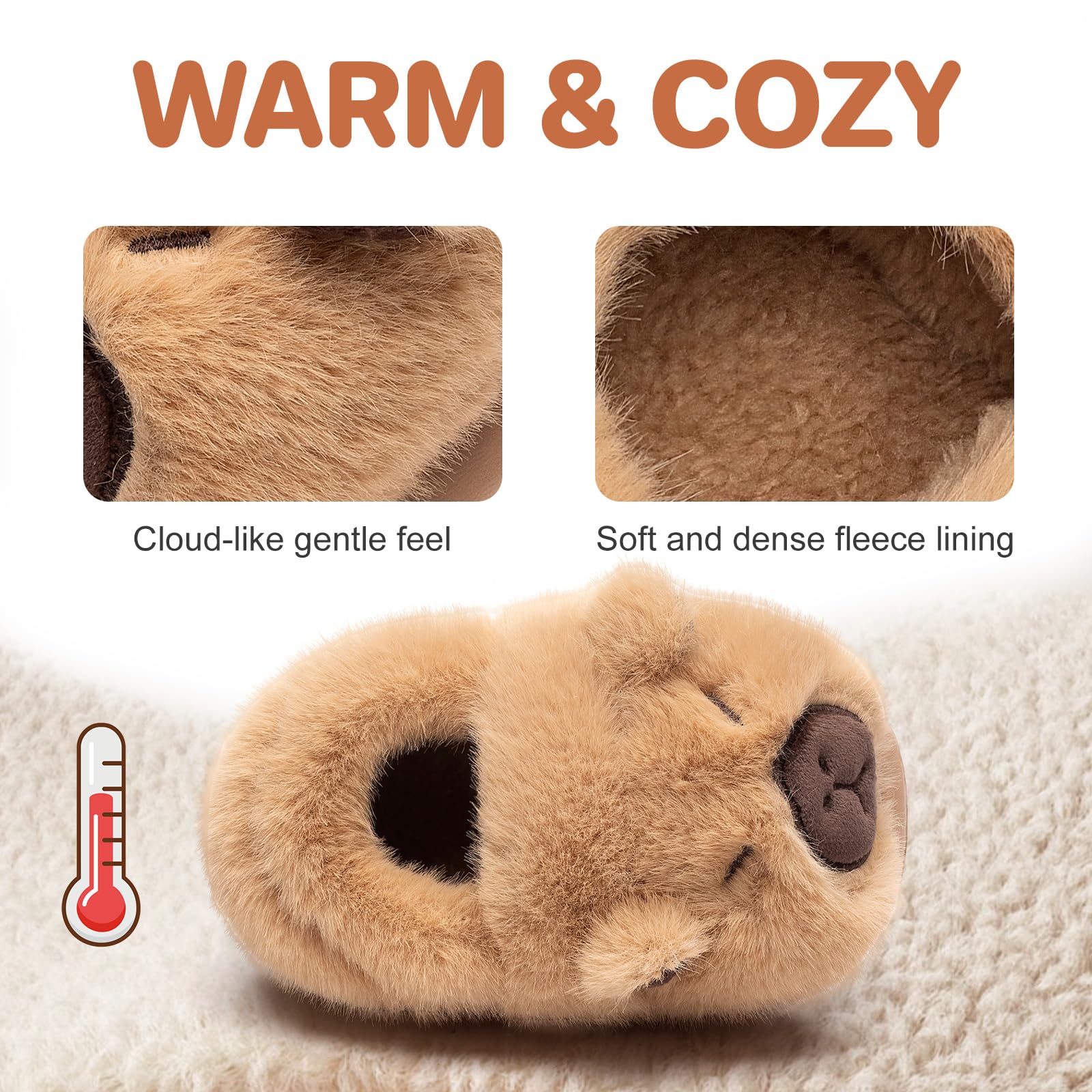 DRECAGE Zapatillas de Casa Niño Niña Invierno, Pantuflas de Peluche y Diseño de Animales Calientes Suave y Antideslizantes