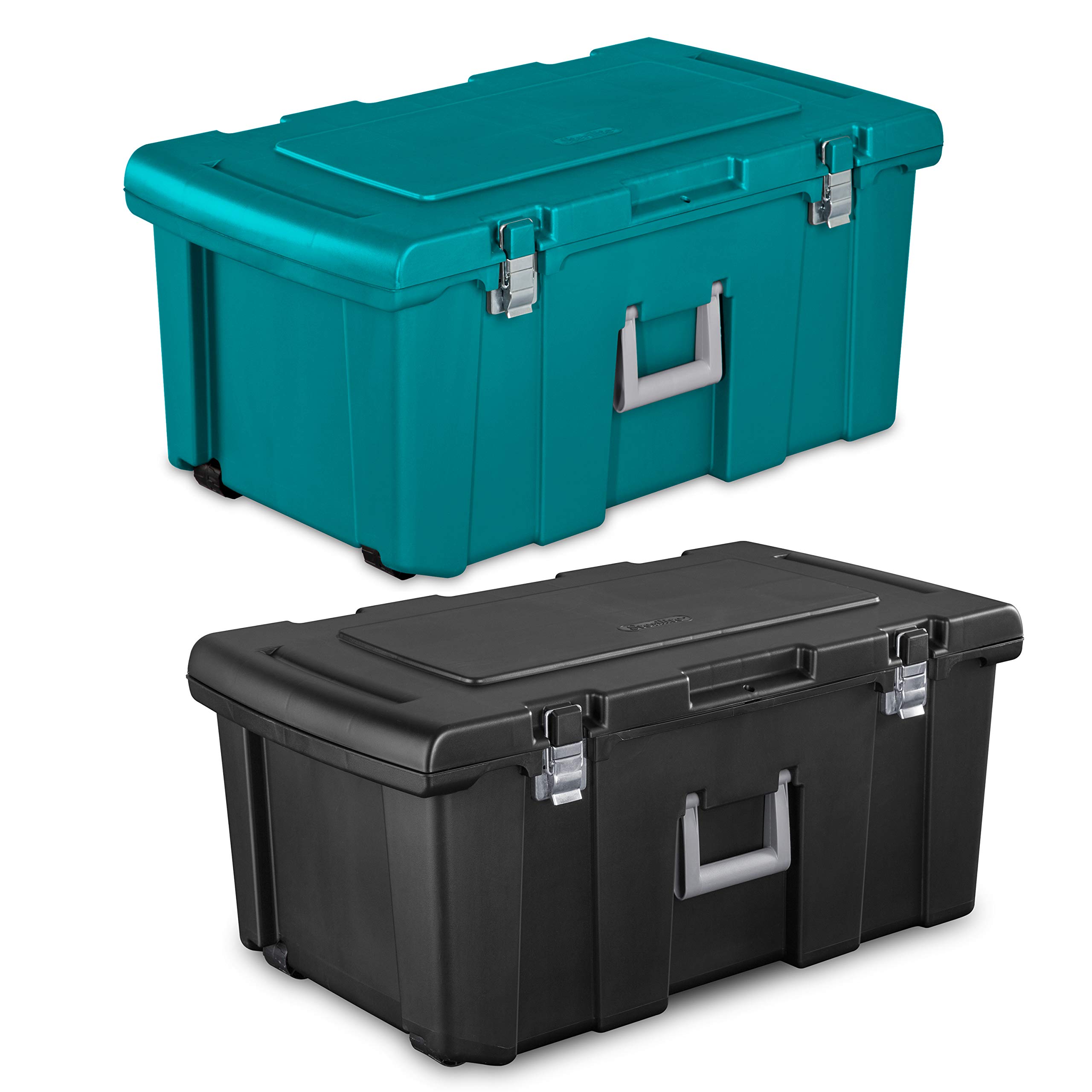 Sterilite Footlocker Bundle with Sterilite Footlocker, Black