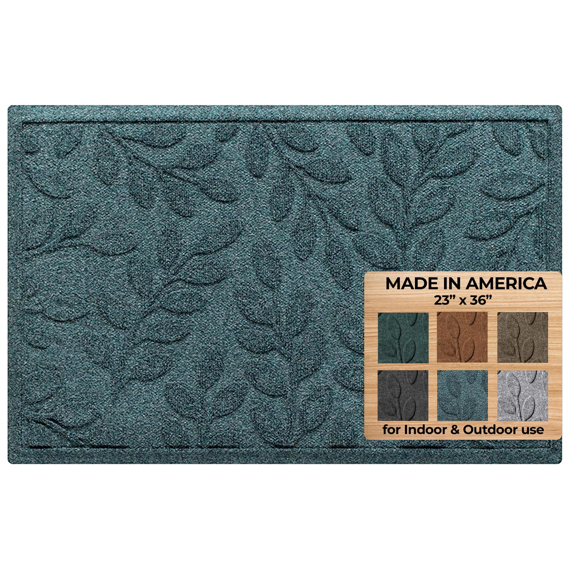 WaterHog Welcome Mat for Indoor/Outdoor, 2’ x 3’, Made in USA, Durable & Water-Resistant, Dirt Trapping Mat, Decorative Front Door and Entryway Rug,