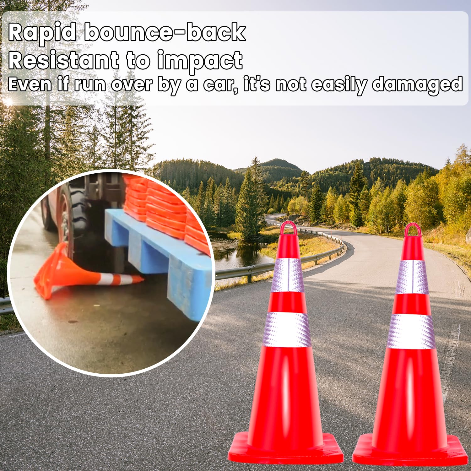 Snapklik.com : Zonegrace 6 Pack Traffic Safety Cones 28 Inch