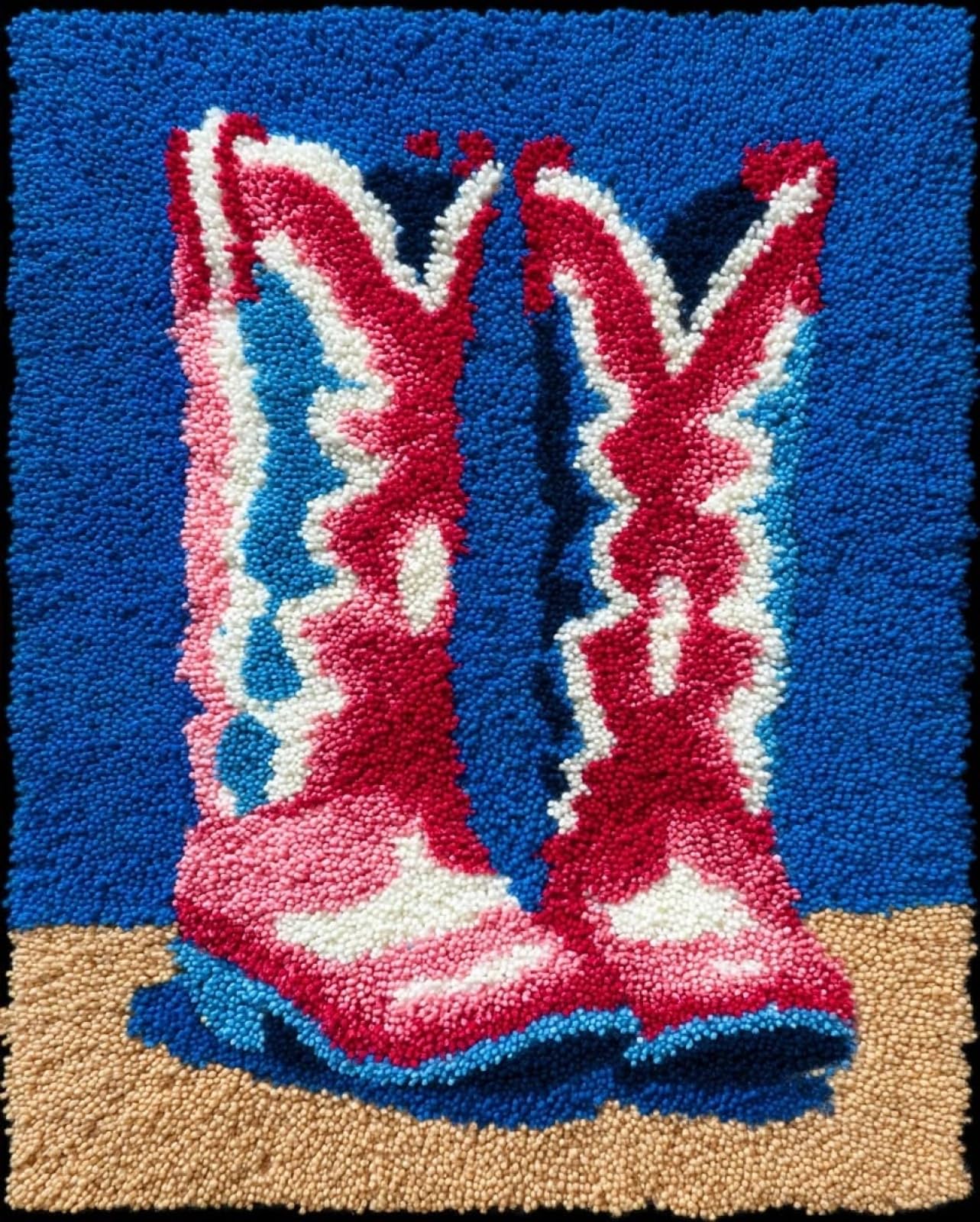 Wallphantom Boots Latch Hook Rug Kit For Adults,