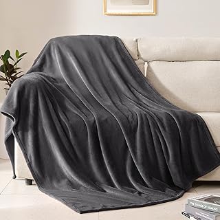 BEAUTEX Fleece Blanket Twin Size Grey Blanket Throw Super Soft Flannel Blanket Lightweight Fuzzy Plush Blanket for Couch S...