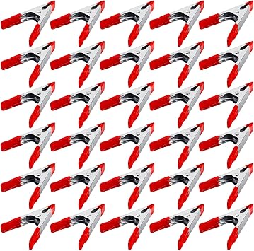 TOPZEA 30 Pack Steel Spring Clamps, 4 Inch Metal Clamps Set Spring Clip Clamps with Ergonomic Handles for Wood Working, Gripping, Camping, DIY, Backdrops Backgrounds, 1-1/3" Jaw Opening