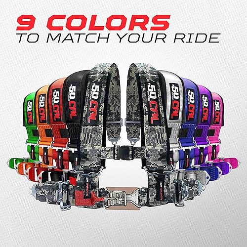 Miniatura 6 de Arnés de 5 puntos negro y tapón de derivación para asiento de cubo, liberación con pestillo, 9 opciones de color, funciona con UTVs CanAm, arnés de