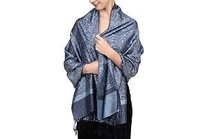 Two-Tone Vintage Jacquard Paisley Pashmina Shawl