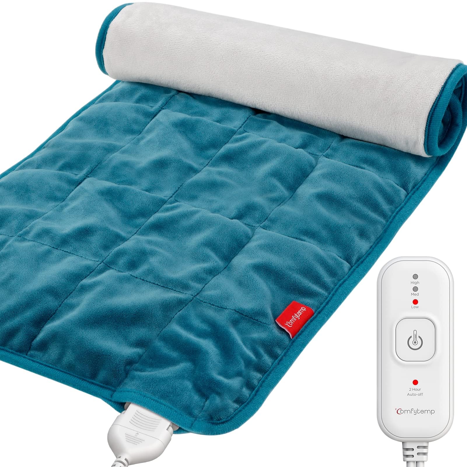Comfytemp Weighted 30x60cm Electric Heat Pad for Back/Cramps Pain Relief, 2.2lb Fully Weig...