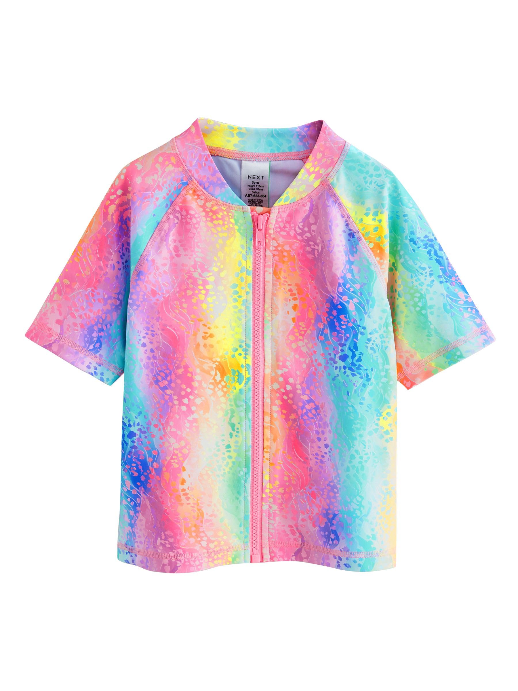 NEXT Mädchen Standard Sonnenschutztop mit Reißverschluss Rainbow Animal 168
