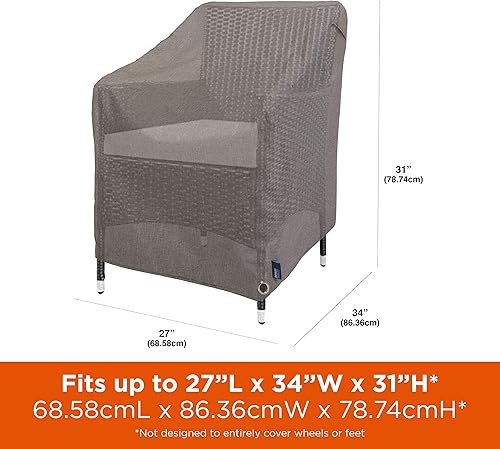 Miniatura 2 de MODERN LEISURE 3004 Garrison - Funda impermeable para silla de patio (27 pulgadas de ancho x 34 pulgadas de profundidad x 31 pulgadas de alto), gris