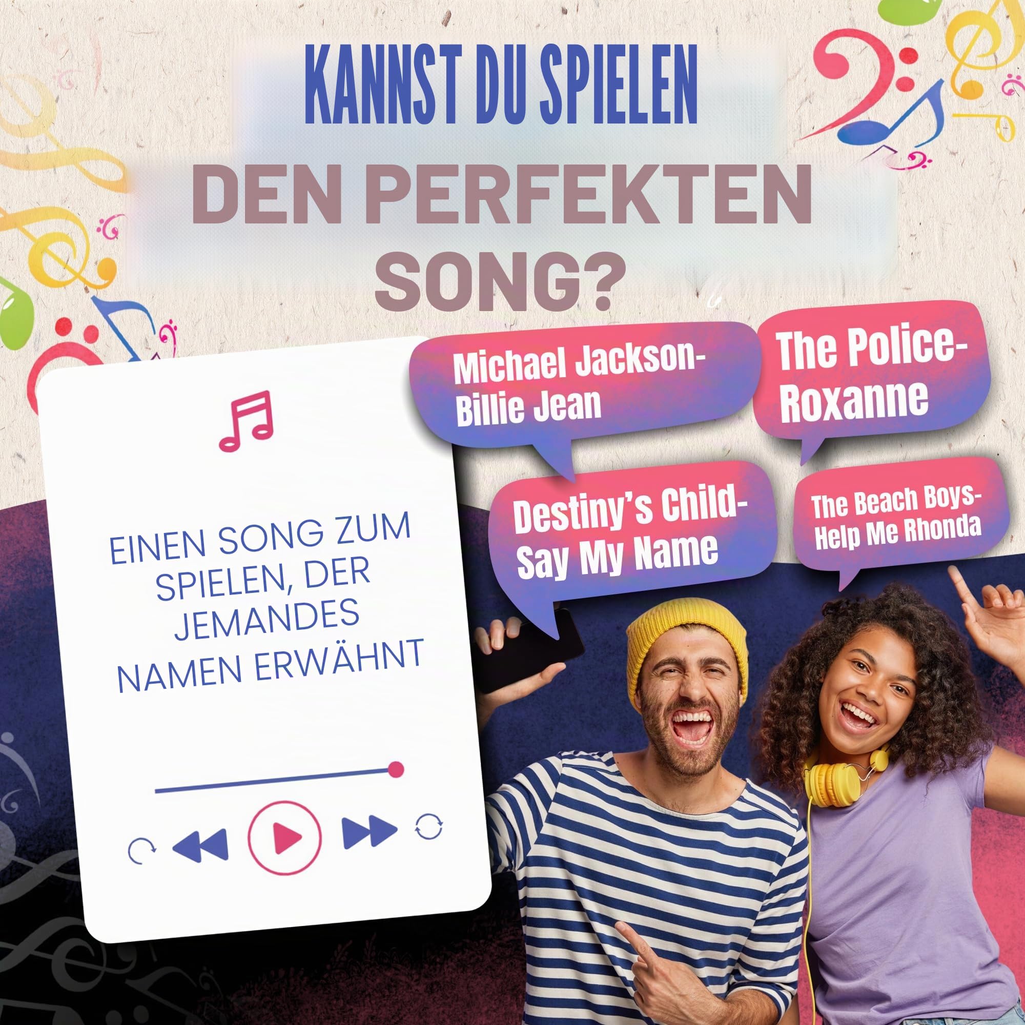Game That Song - Musikkartenspiel für Familie, Erwachsene und Kinder. Lustiger, süchtig machender und wettbewerbsfähiger Spaß für Spielabende.