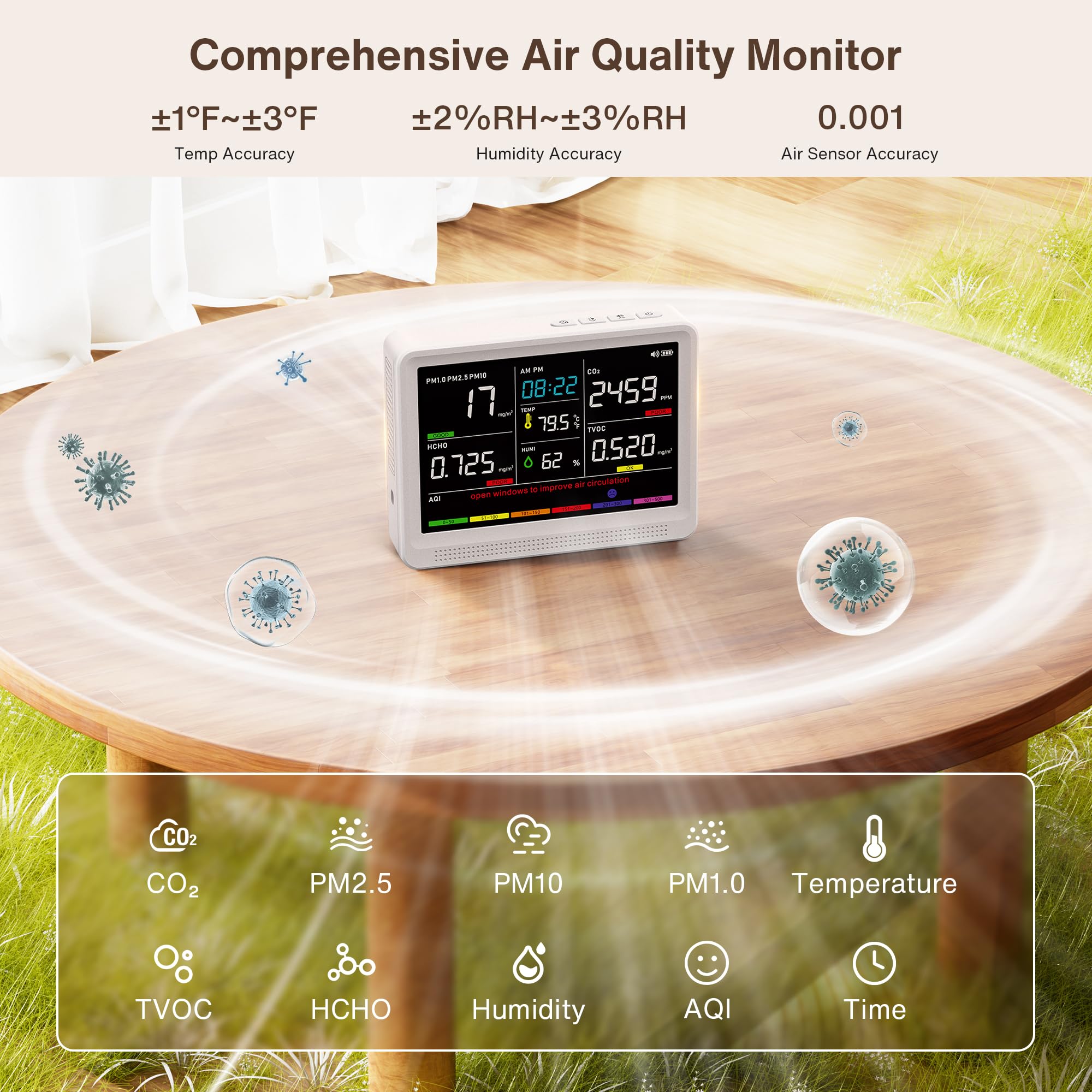 16 in 1 Air Quality Monitor Indoor