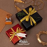 Vista 4 de Ribbli - Cinta de satén dorada de doble cara, 3/8 pulgadas x 25 yardas, uso para ramo de lazos, envoltura de regalos, arreglos florales