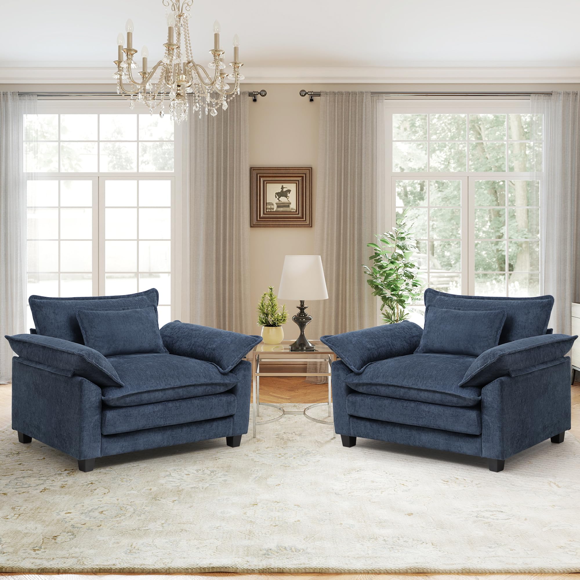 choairy Modern Oversized Accent Chairs Set of 2