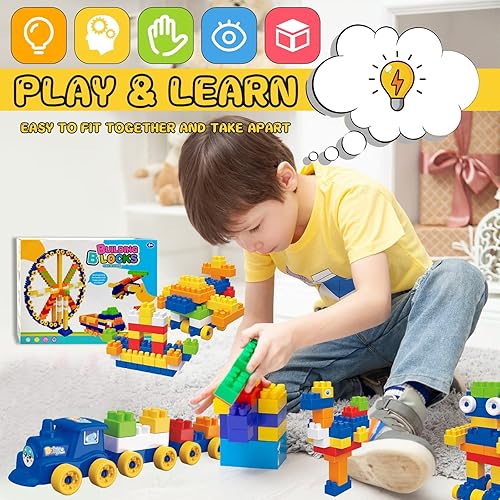 Miniatura 2 de ONONCE Building Block Toys for Toddler, 250 Pieces Kids Toddler Preschool Educational Toys for Kids Age 3 4 5, Sensory Montessori Toys Kit,Gift
