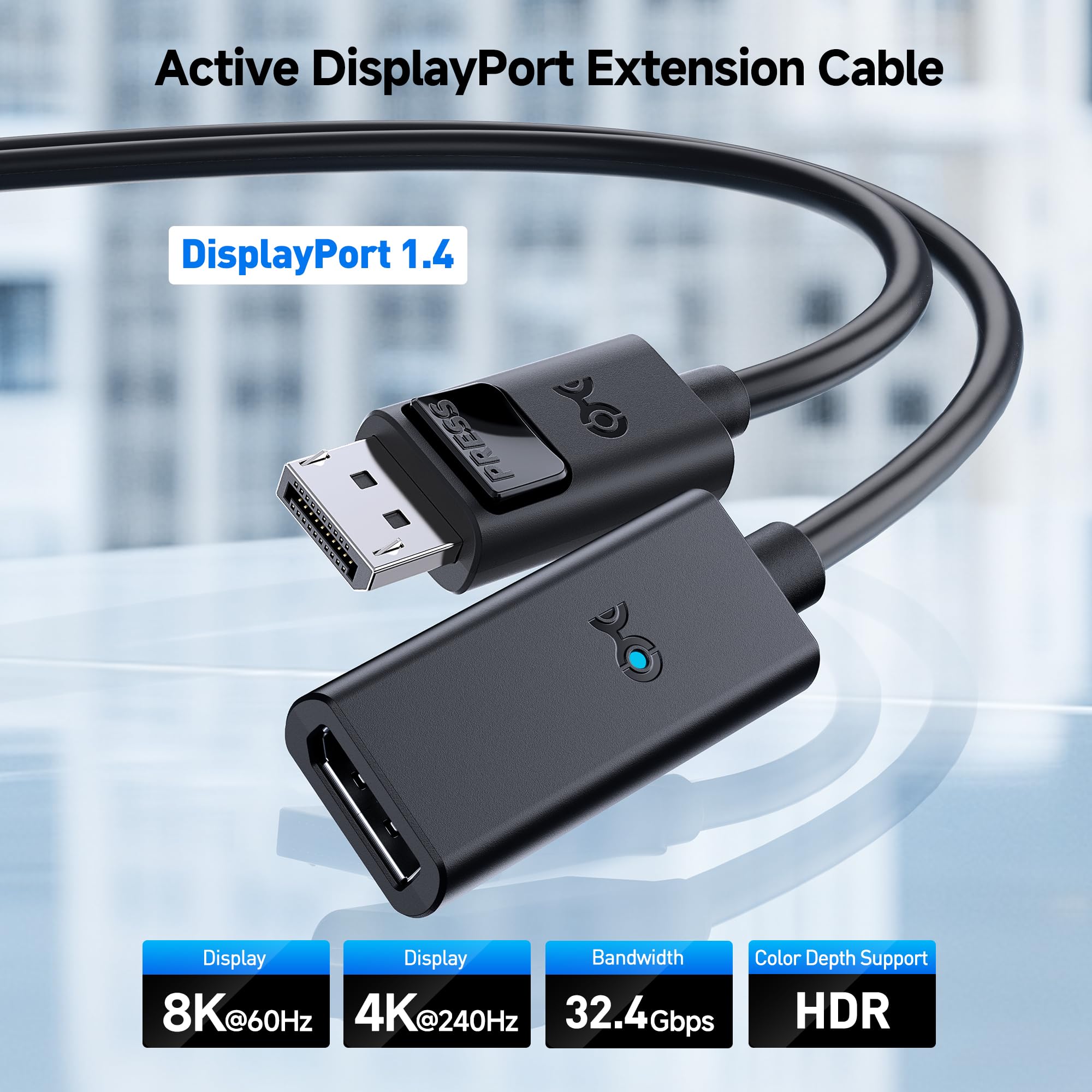 Replacement Tether Replacement Cable Valve Index Headset Extension Cable  Cable Matters Active DisplayPort To DisplayPort Extension