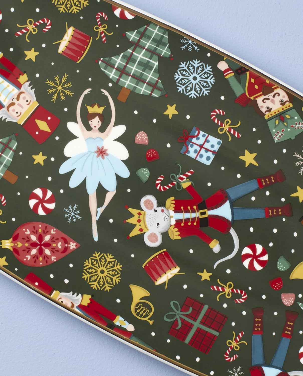 Lenox Serveware, Nutcracker Ballet Hors Doeuvres Tray, Food Tray, 13 x 6.75-Inch, Microwave Safe & Dishwasher Safe Porcelain, Christmas Serving Platter Tray, Christmas Table Centerpieces (1 Piece) - Image 3