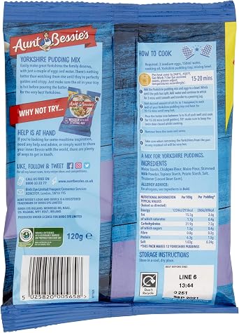 Aunt Bessie's Yorkshire Puddings, Gluten Free Batter Mix, Pack of 12 x 120 g