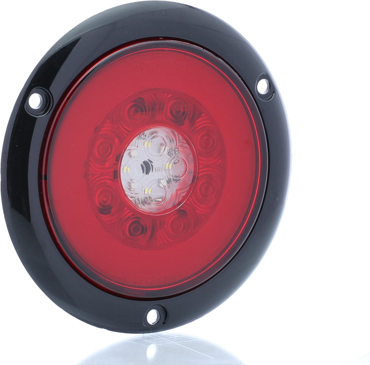 Optronics STL201RFMBP GloLight 4" LED Flange Mount Combination Stop/Turn/Tail/Back-Up Light, Red