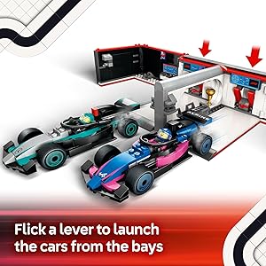 LEGO City F1 Garage & Mercedes-AMG & Alpine Cars Toy - Model Race Car Building Toy and Portable Playset for Kids, Boys and Girls, Ages 7+ - F1 Collectible for Fans - Gift Idea for Birthdays - 60444
