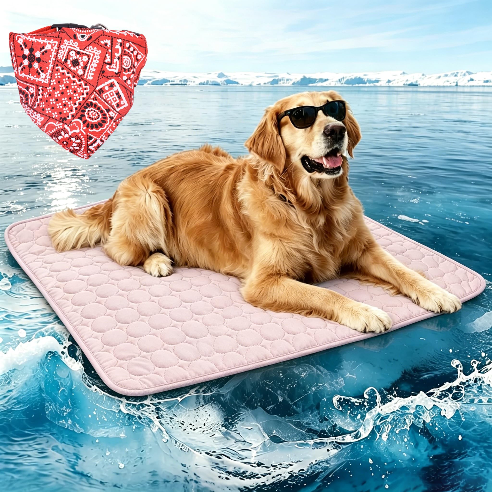 2026 New Chewlax Dog Cooling Mat, Cotton Double-Sided Self Cooling Pad - No Gel Safe Chew Resistant, Breathable, Proof Pet Cool Bed for Crate Sofa Car Floor Outdoor Summer (#5,XXL(150X100cm))