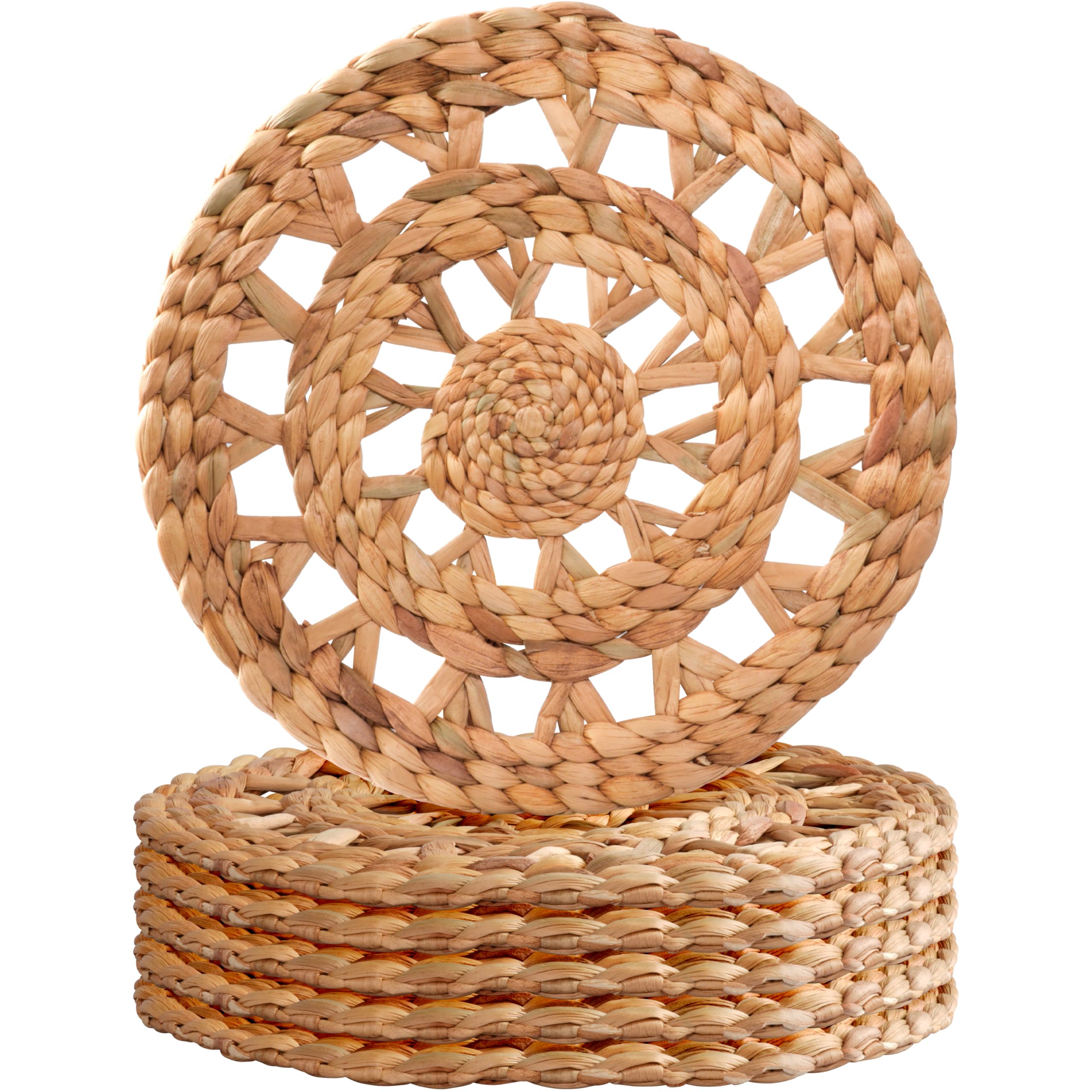 Amazon.com: MIXUMON Woven Placemats Round, Natural Water Hyacinth