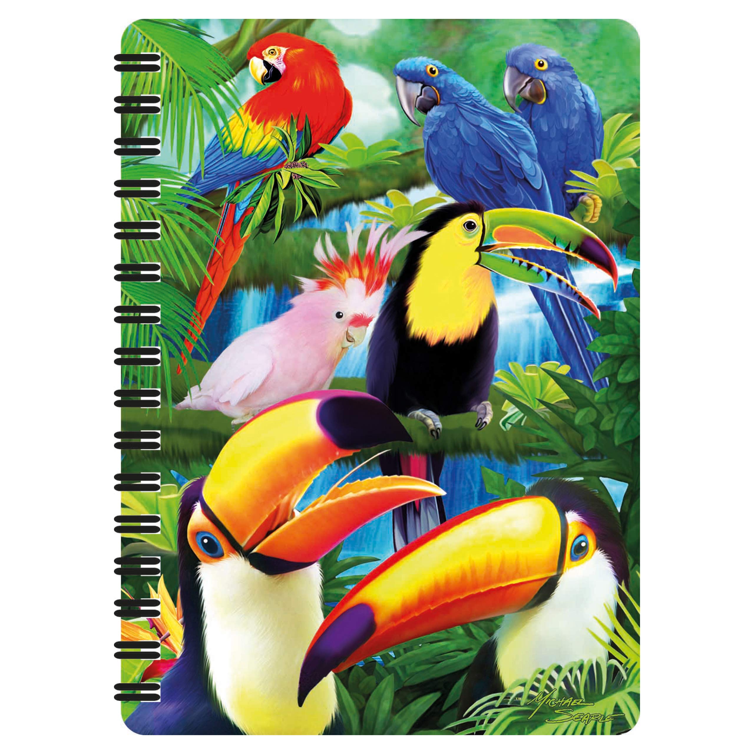 3D LiveLife Jotter - Toucan Paradise from Deluxebase. Spiral Bound A6 Notebook with 80 Plain Recycled Pages. Pocket Sized Animal Notepad, Journal or Drawing Book with Bird Cover โ image 1