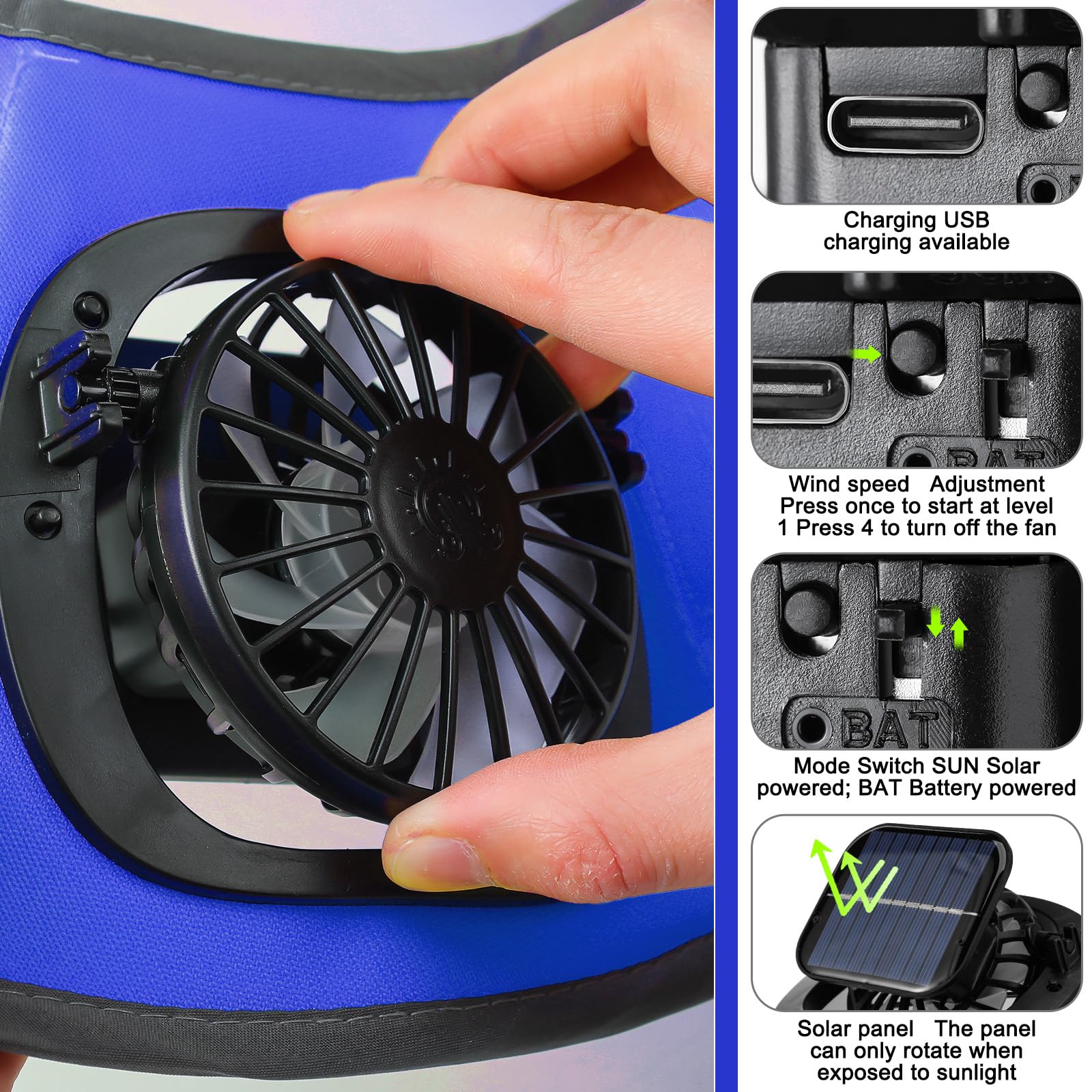 Sombrero de abanico solar para hombres y mujeres, sombrero de pesca de ala ancha con doble potencia, cubierta de cuello de seda de hielo, diseño reflectante