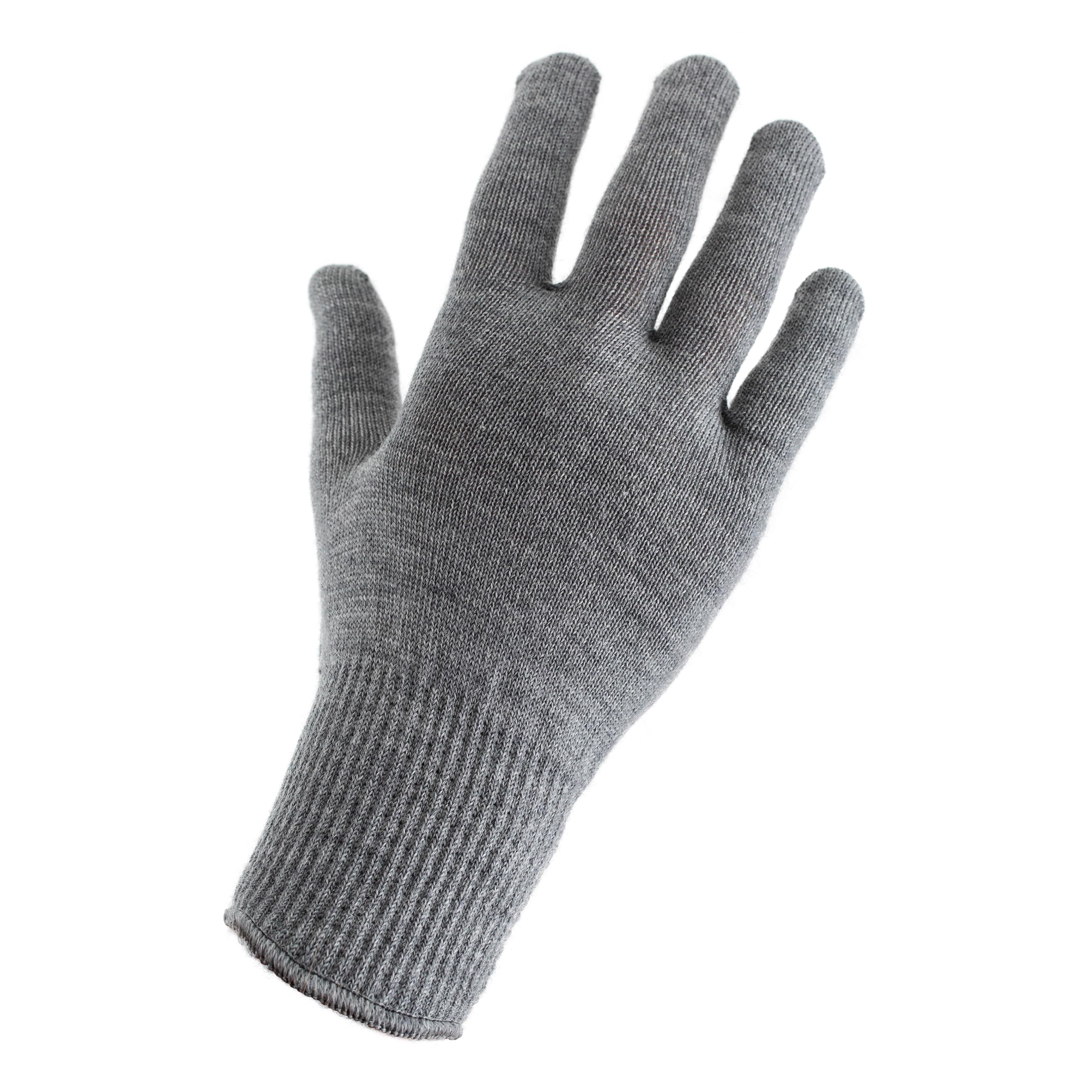 Edz Unisex Grey Merino Wool Thermal Liner Gloves - Xl