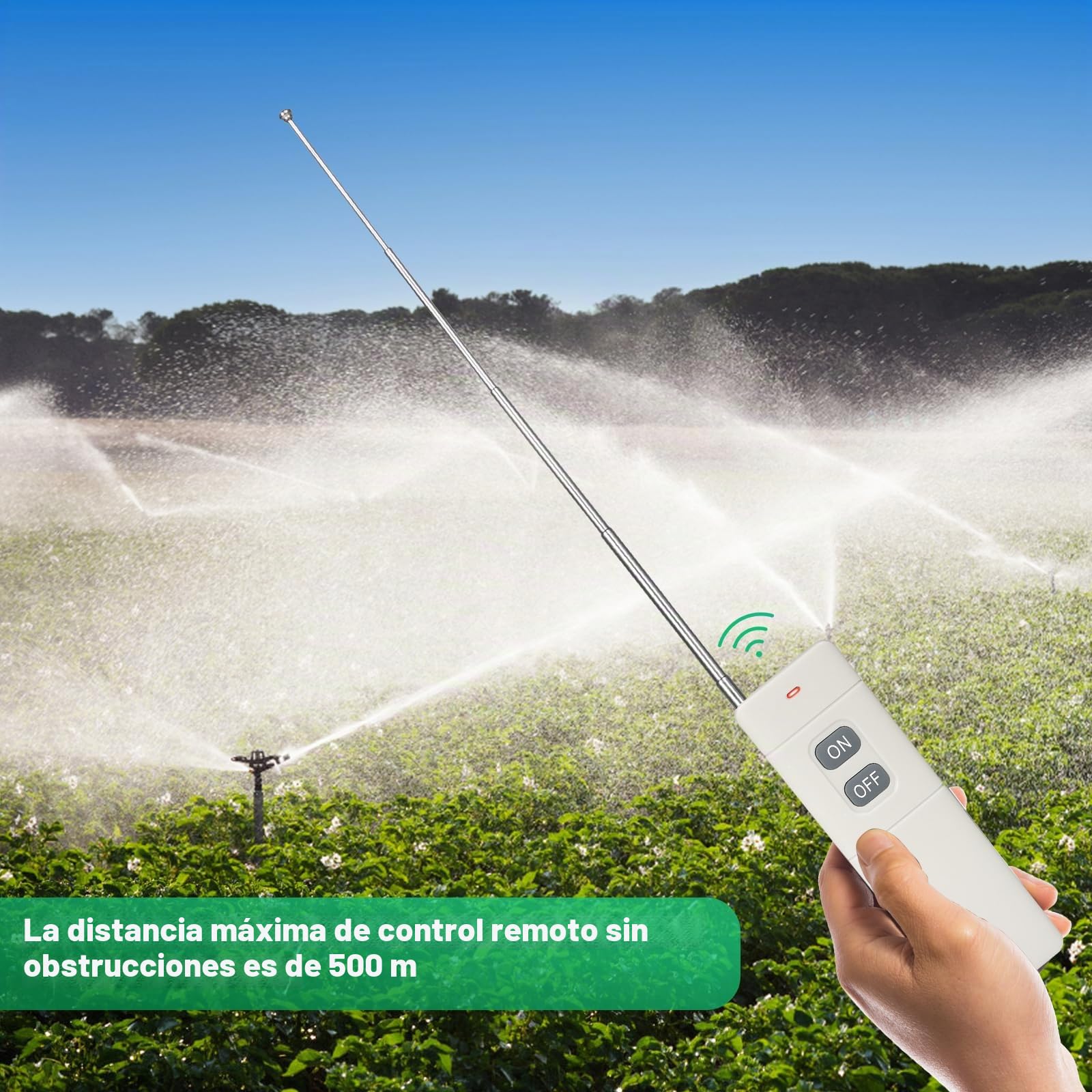 Interruptor Con Mando a Distancia 220V Interruptor Inalambrico Rele 220V remoto AC rele de control para bomba de agua motor sistema de seguridad distancia máxima 1500m con 2 mandos a distancia.