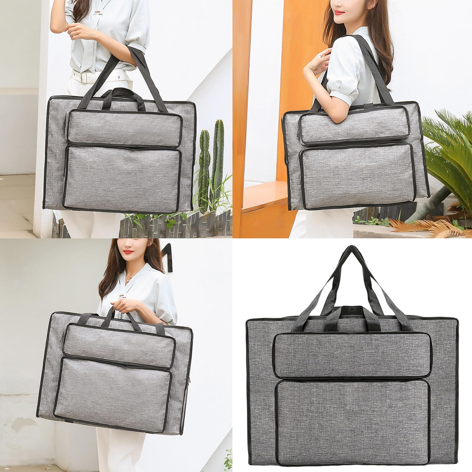 Borsa per il trasporto del tavolo da disegno, resistente all'acqua, custodia per il trasporto di artisti, per pittura su tela, poster, Nero