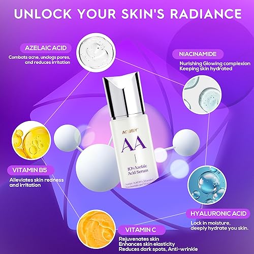 Miniatura 2 de Suero de ácido azelaico: ácido azelaico al 10% para el tratamiento del acné y aumenta la luminosidad de la piel, cuidado rápido de la piel con