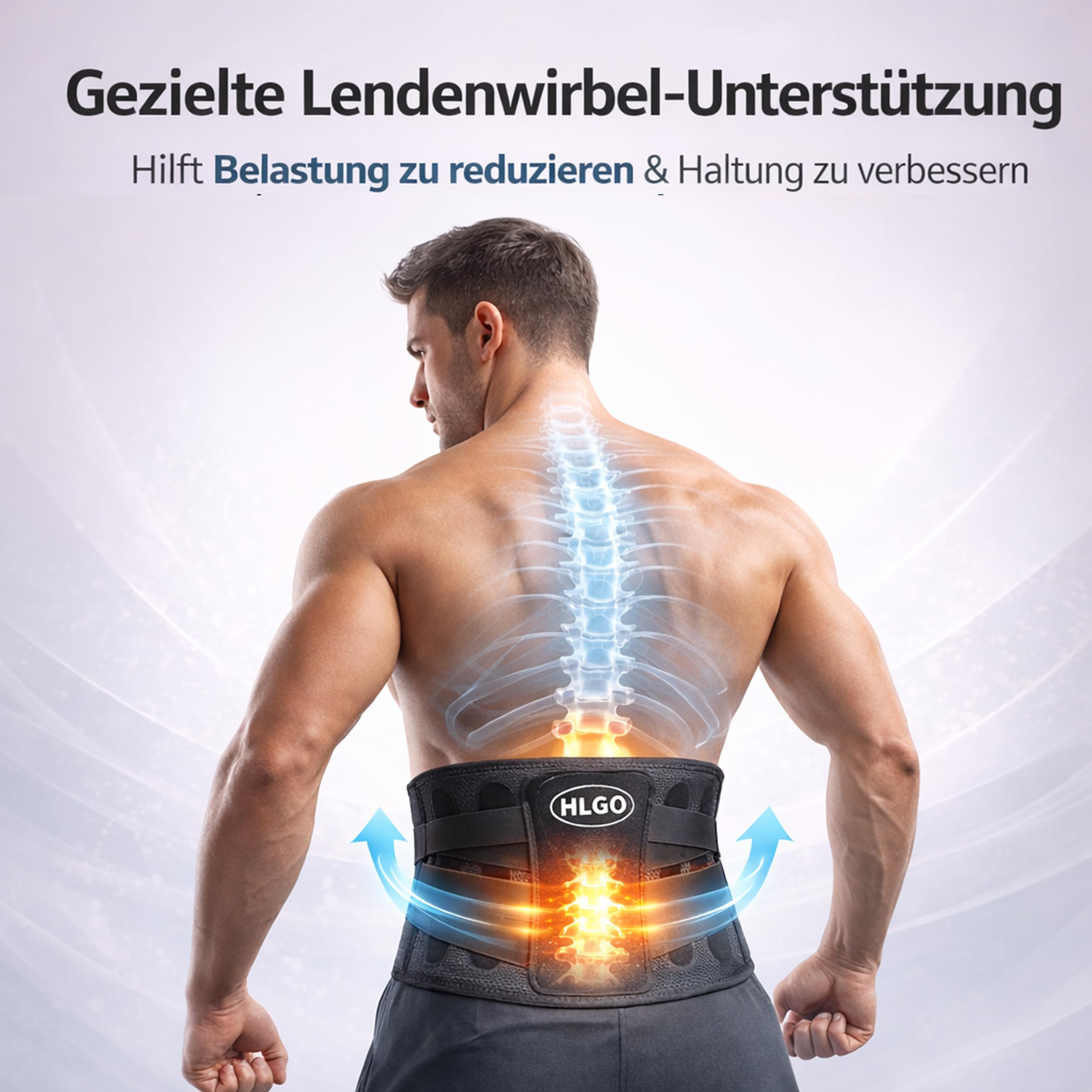 HLGO Ceinture Lombaire avec Supports Métalliques Solides, Ceinture de Soutien Dorsal avec Coussin 3D, pour Soulager les Douleurs Lombaires, Confortable, Respirante, pour Homme et Femme (Taille S)