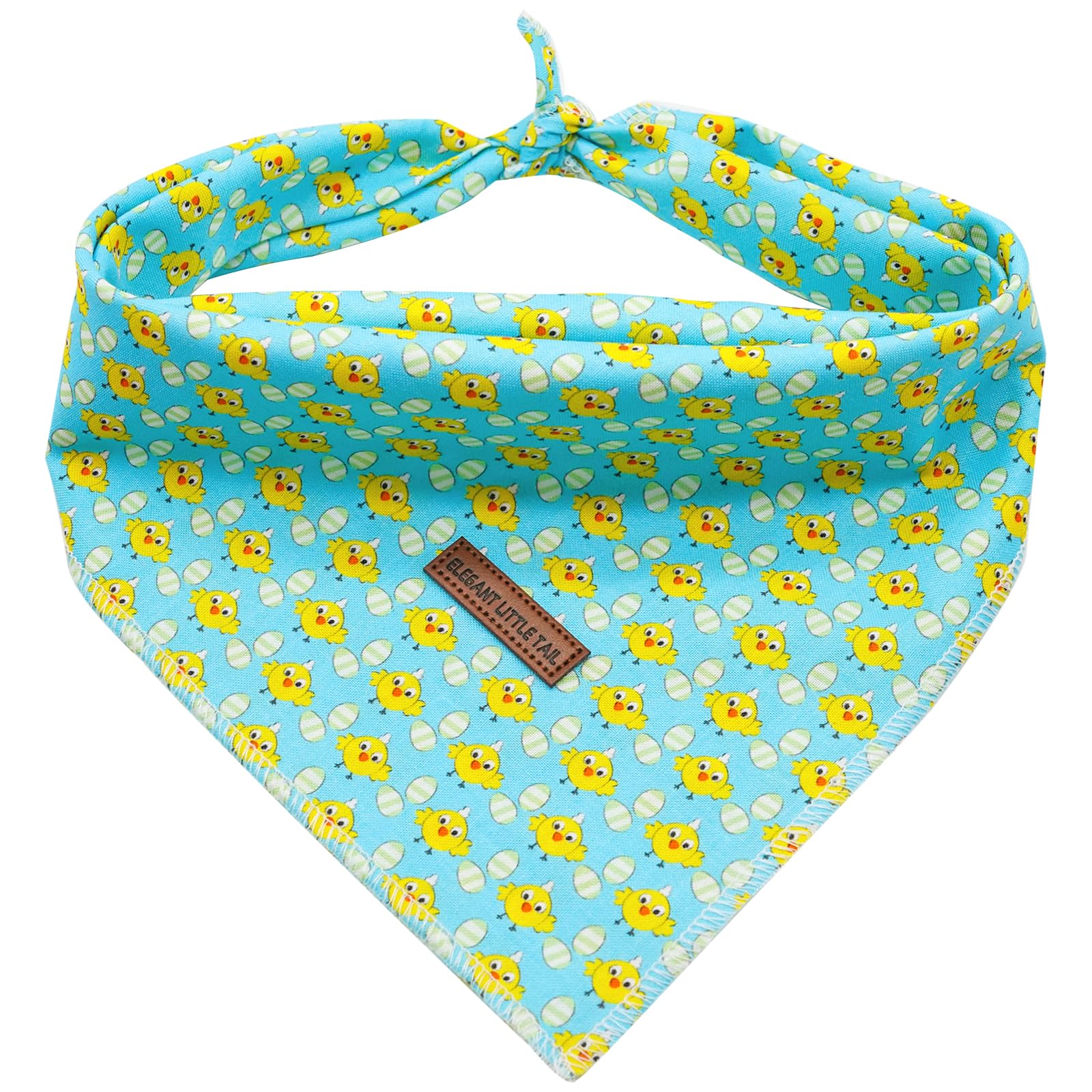 Elegant little tail Easter Dog Bandana, Chicken Eggs 1PC Washable Dog Scarf Female or Male Square Bib Kerchief Scarf Adjustable Pet Bandana for Medium